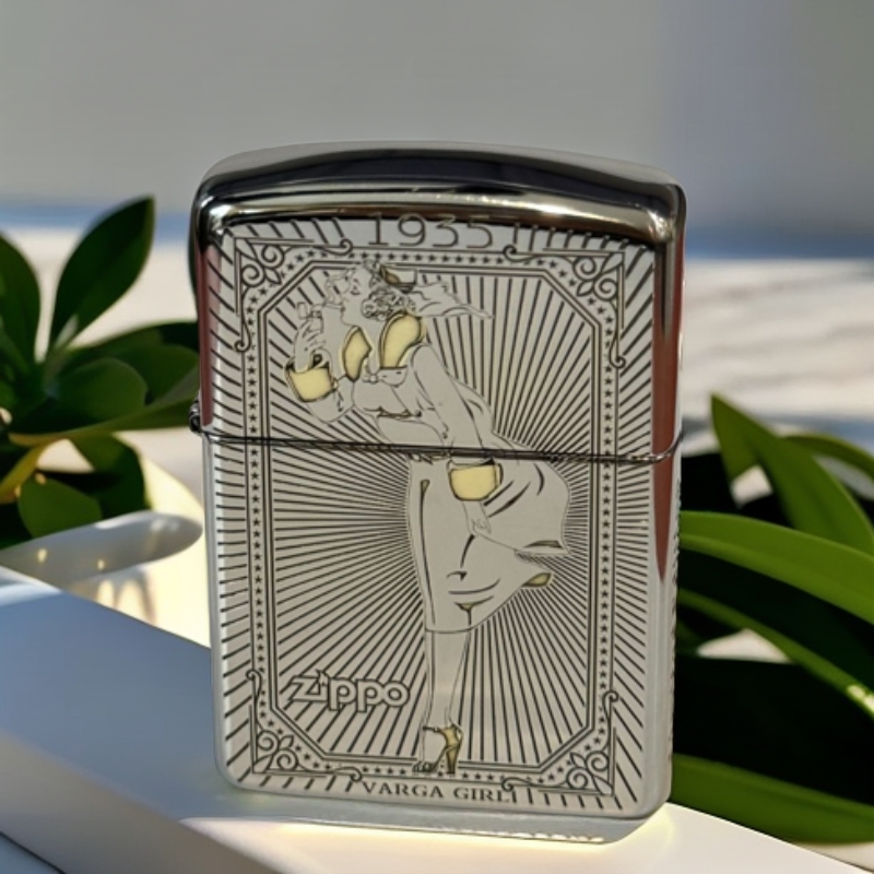 zippo打火机【光芒万丈风女】纯铜镀铬 双色精雕盔甲机 DYJ1