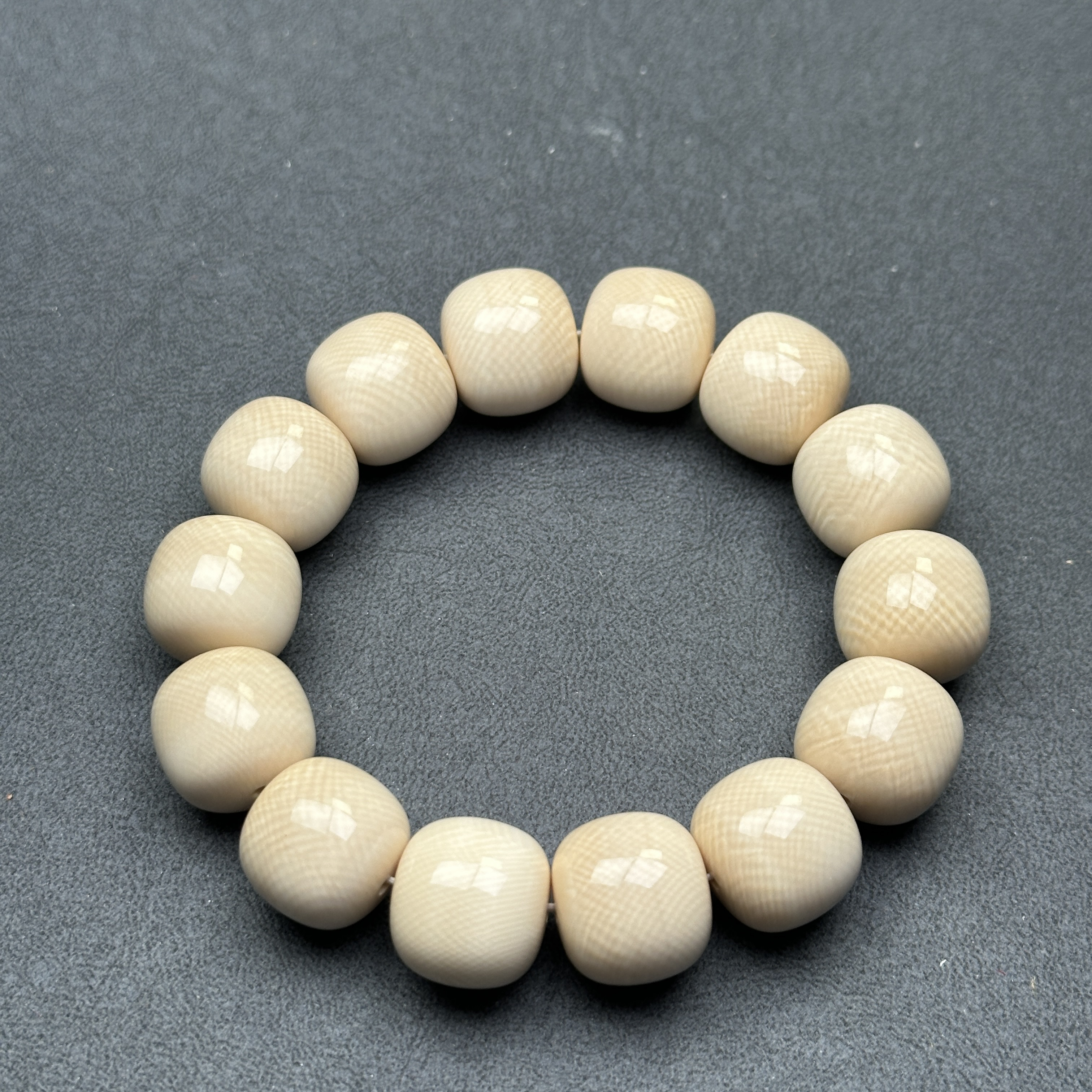 Q4640天然猛犸牙 爆满纹手串 16*15mm支持鉴定 假一罚四