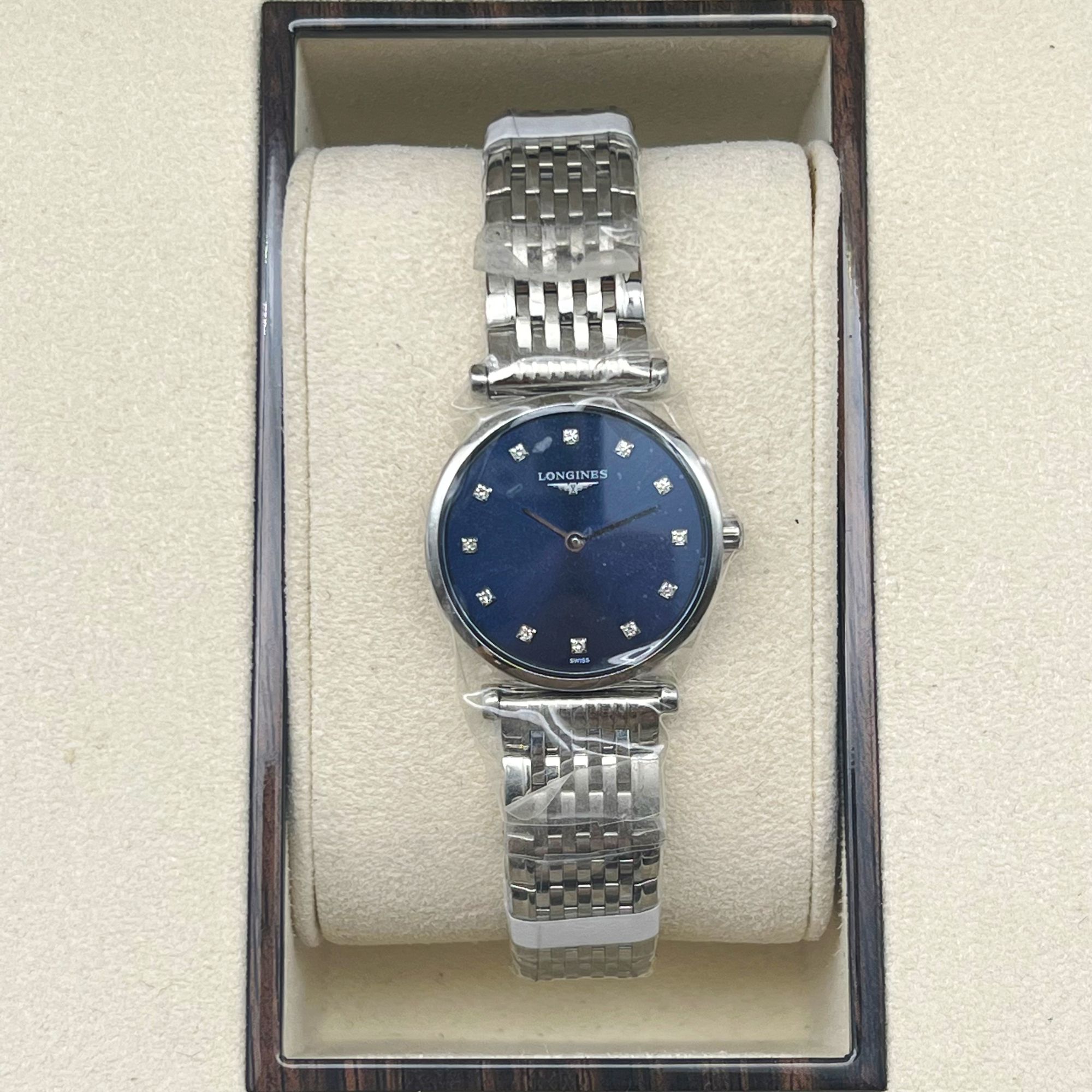 未使用 Longines/浪琴 表径24mm优雅蓝盘女表23年