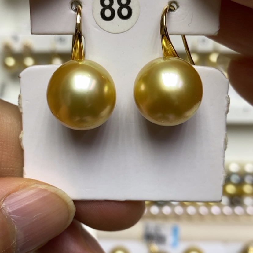 【闪购商品】海水珍珠金珍珠耳坠18K金镶嵌