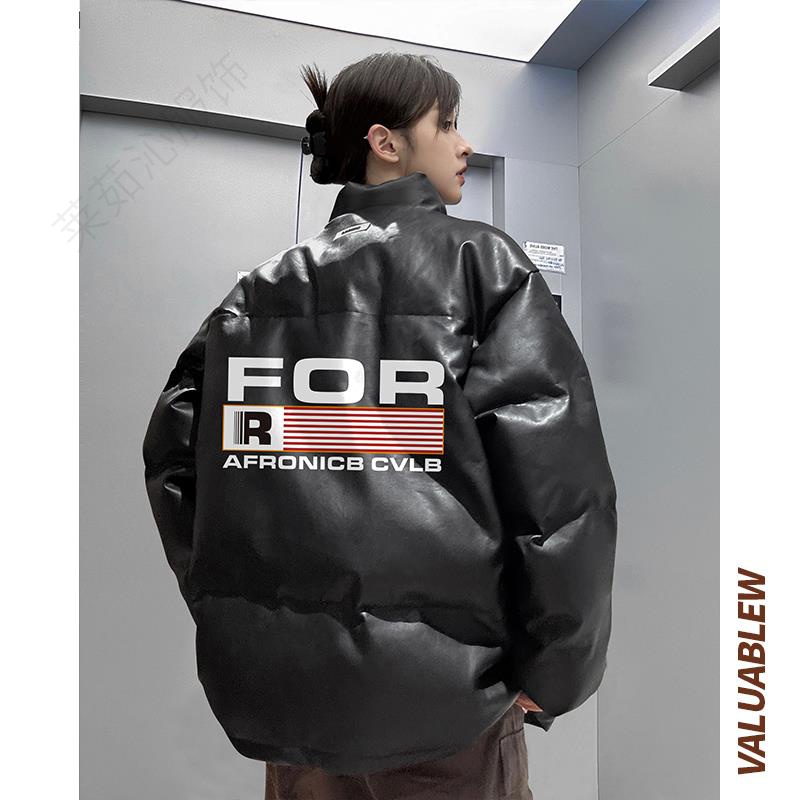 【小扬哥推荐】美式高街立领皮棉服男冬季外套加厚2023新款棉衣潮牌