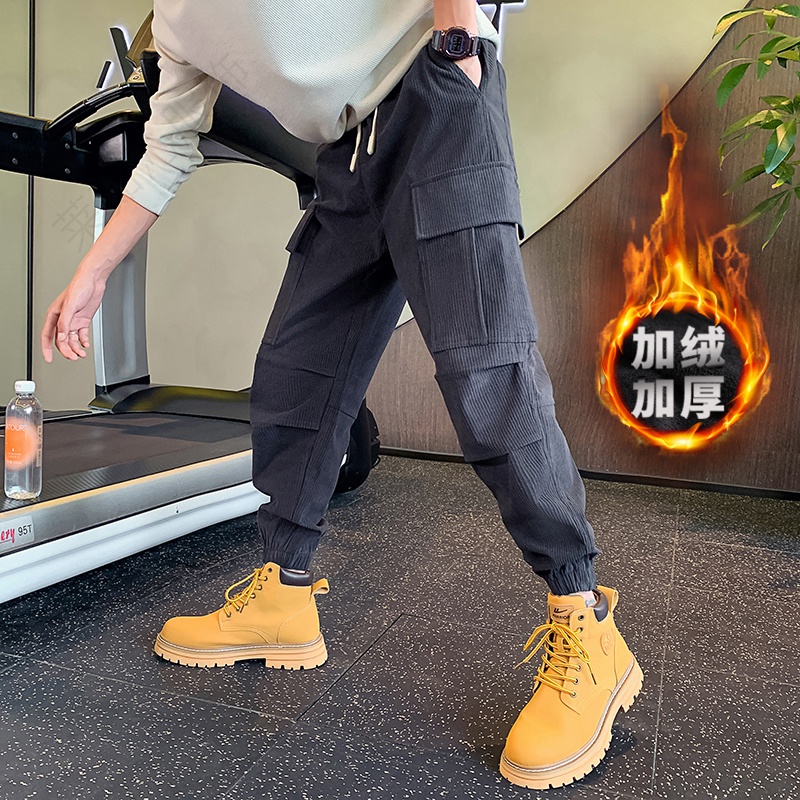 【小扬哥推荐】2023新款工装卫裤男冬款加绒厚裤子春秋季男裤潮牌运