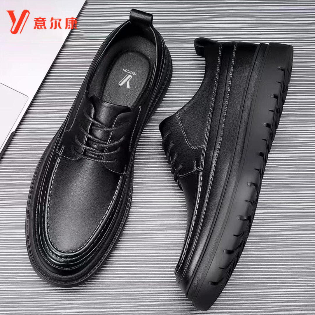 正品意尔康男鞋春季新款商务正装真皮英伦风皮鞋男新郎婚鞋单鞋