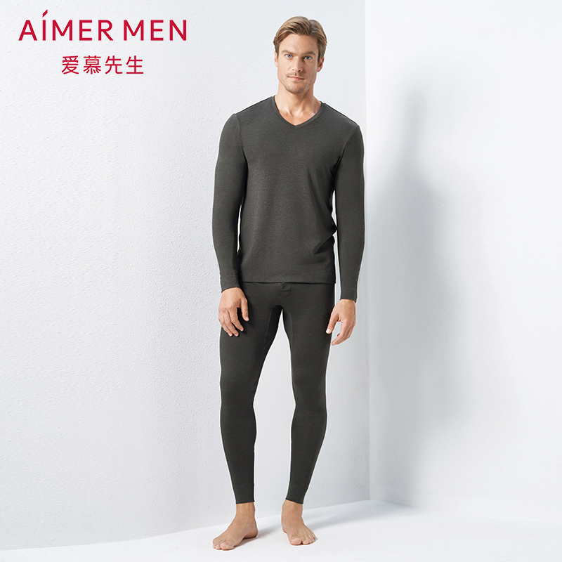 【含羊毛双层长裤】爱慕先生暖尚秋冬加绒加厚男款保暖裤NS73C942