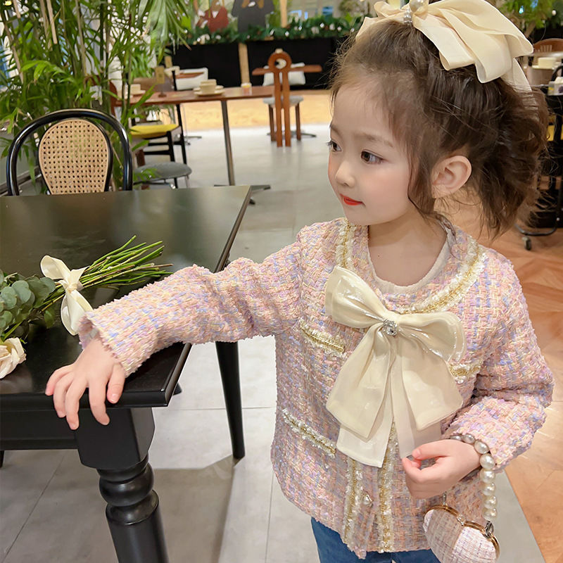 女童小香风外套春秋女孩2023新款童装女宝宝上衣洋气春装儿童6561