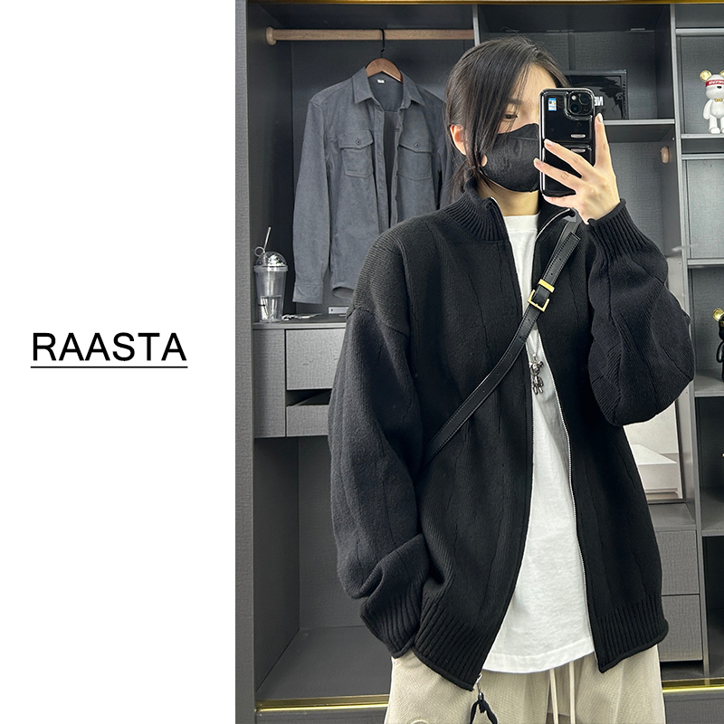 针织开衫男潮流春秋男士外套秋冬保暖立领休闲宽松百搭休闲毛衣