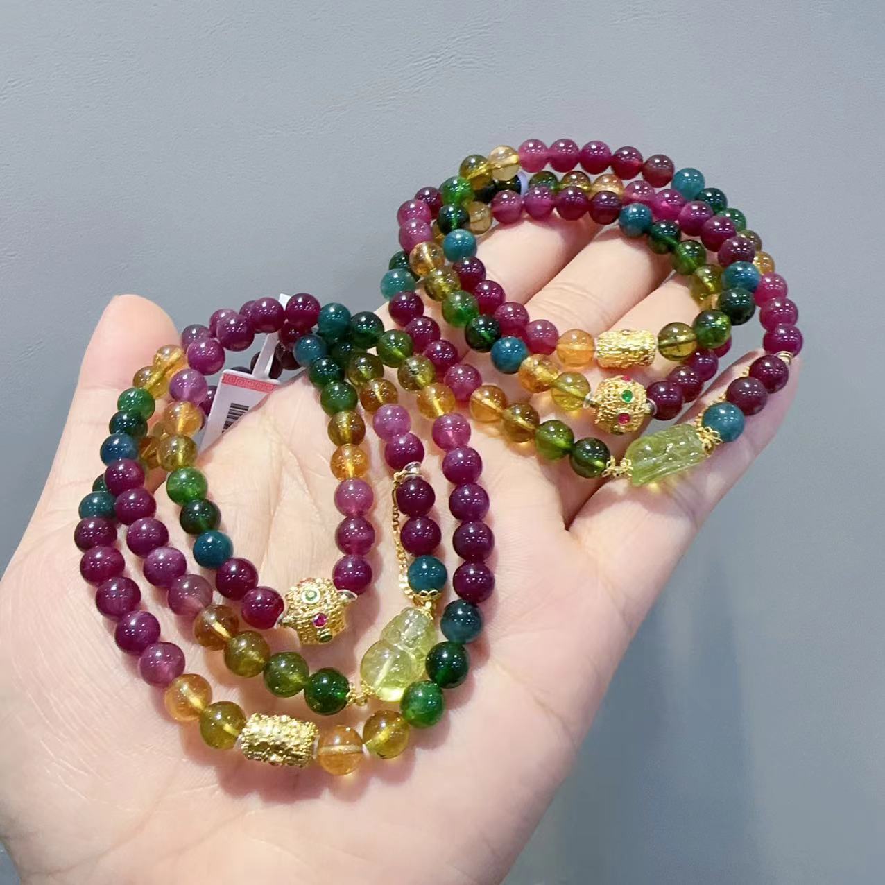 【主播推荐】18k金碧玺手链@ZY40319020@多样性发一个