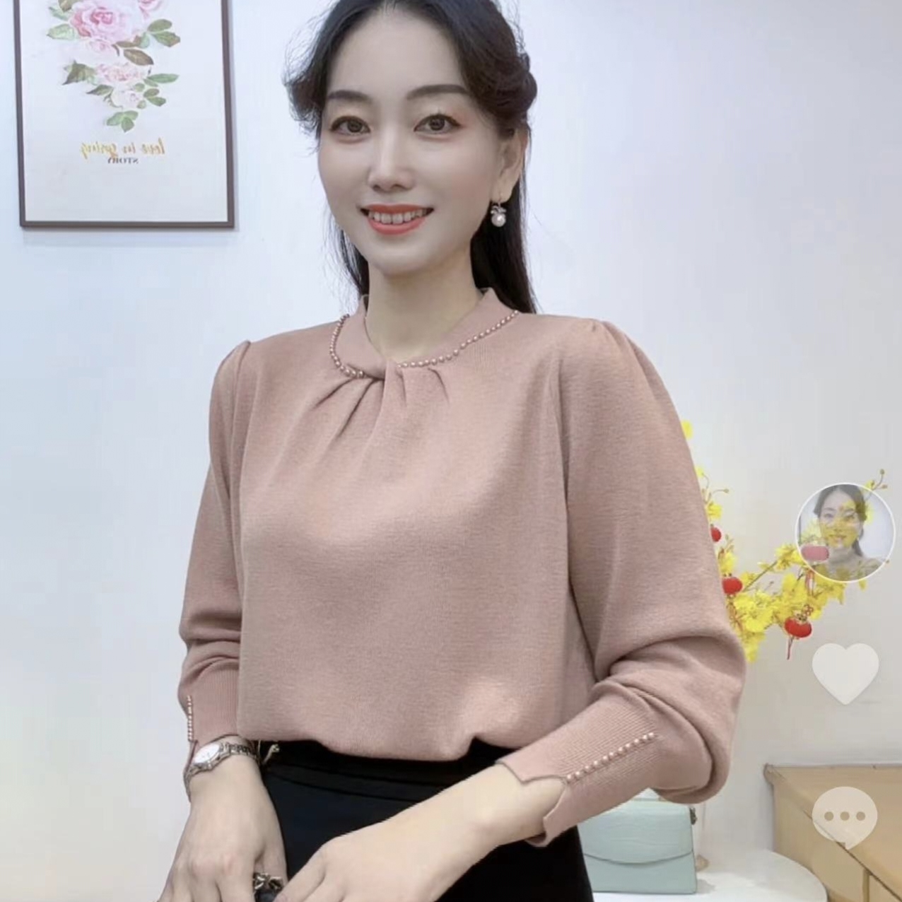 【依蕾推荐】高端定制镂空钉珠针织毛衫