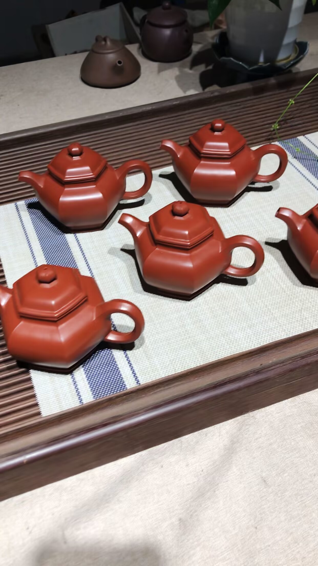 宜兴紫砂壶原矿大红袍六方掇只壶微瑕紫砂茶壶