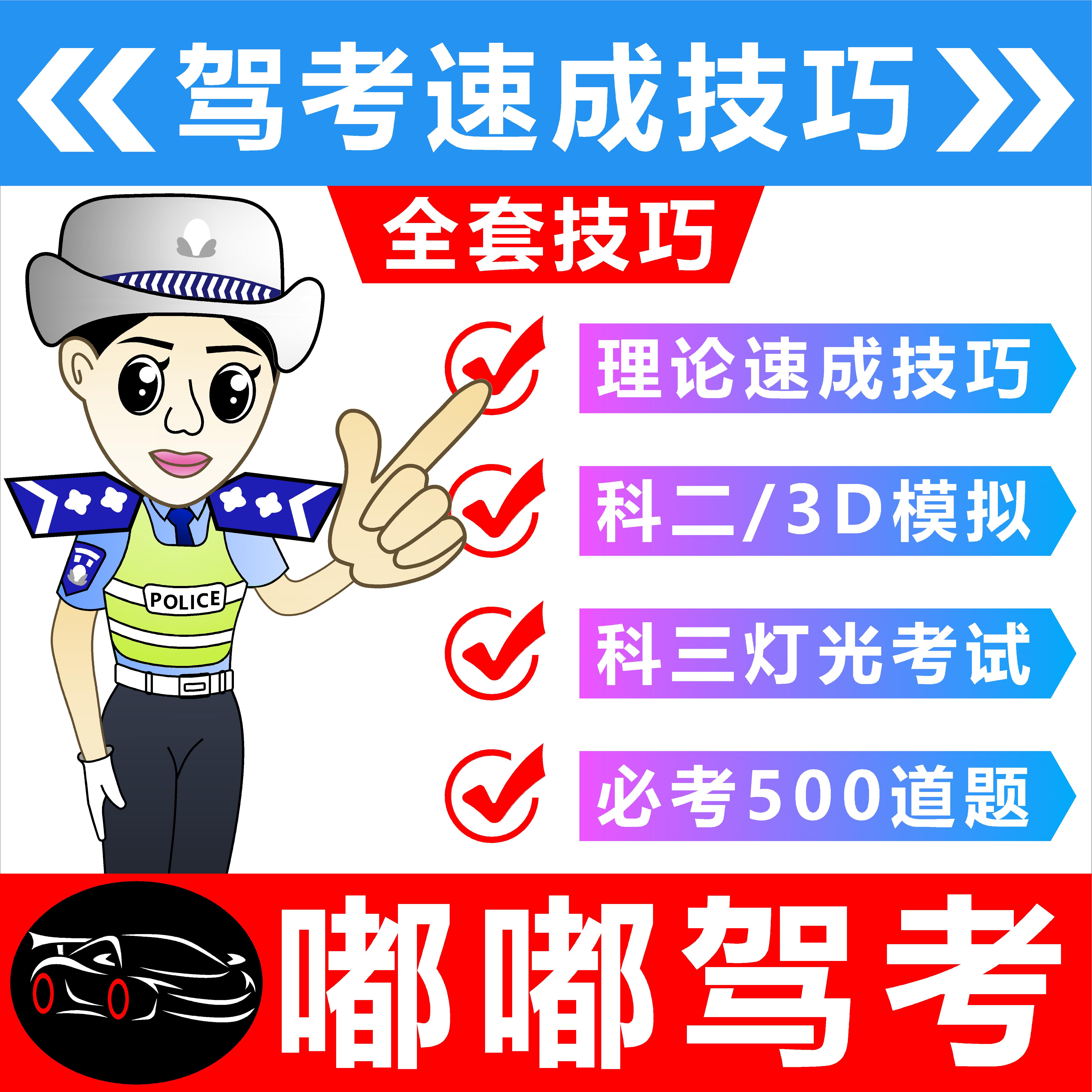 驾考全套技巧（科一科四理论答题技巧+3D模拟练车）送夜间灯光模拟