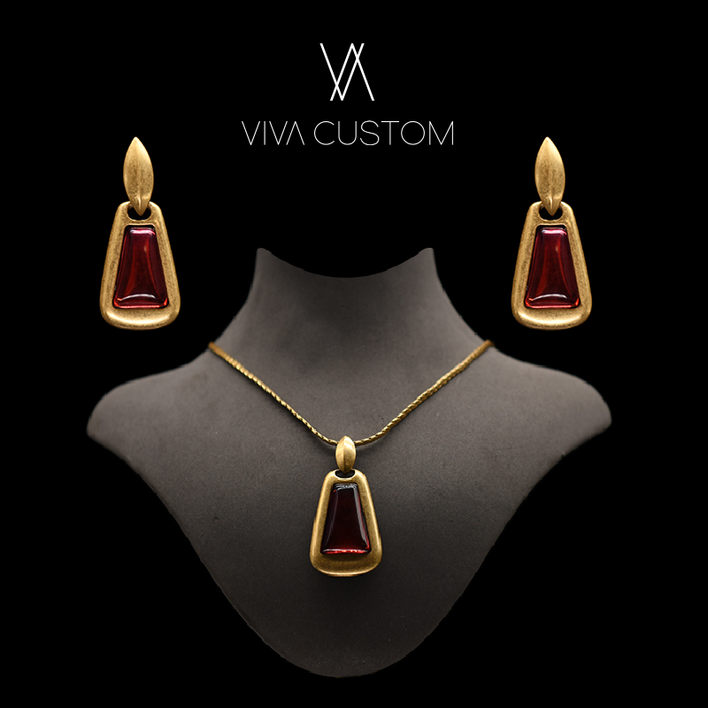 合金合成锆石耳饰 （精工系列）高级复古几何套装 ZD027+026