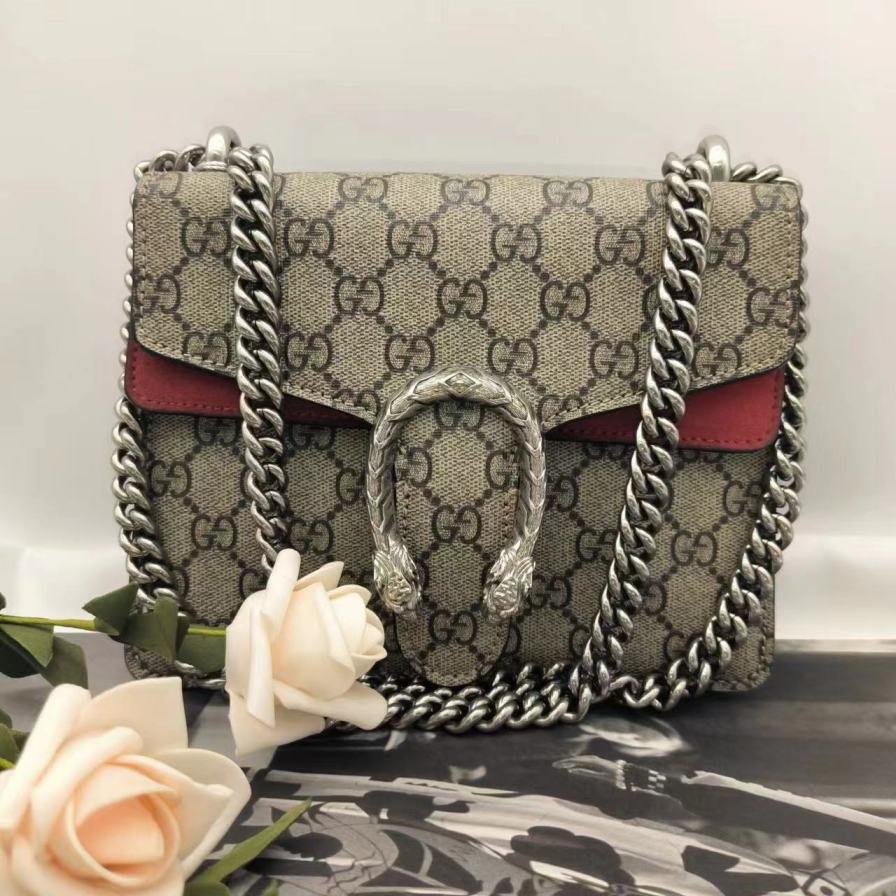 95新 GUCCI/古驰 老花红色酒神651 5552