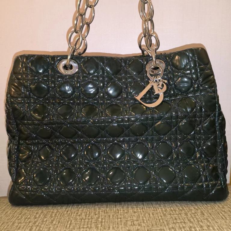 95新 Dior/迪奥 黑色漆皮链条包   656  6088