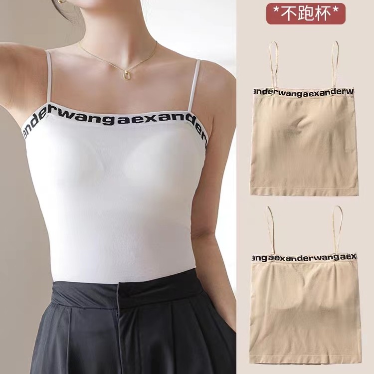 小吊带背心女内搭防走光美背女士薄款舒适内衣一体带胸垫8113