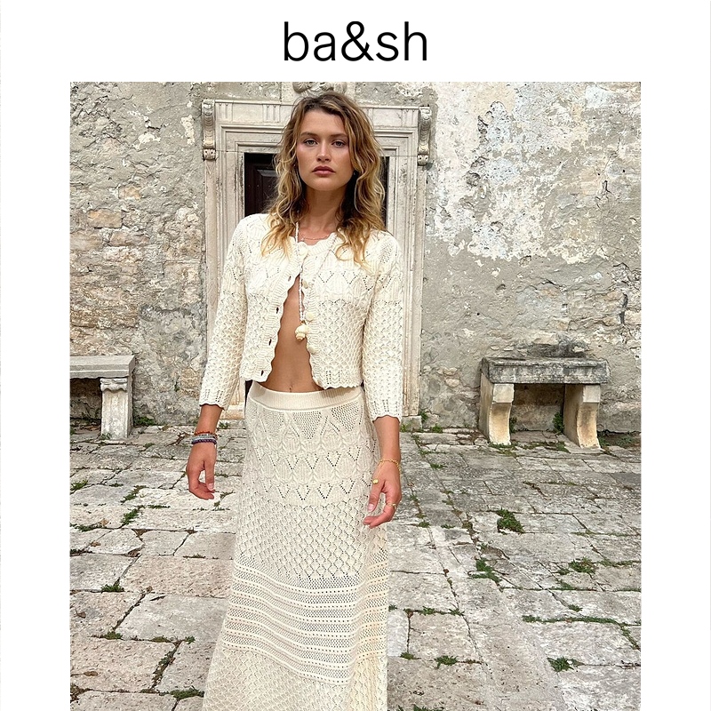 【乔欣同款】ba&sh高级感法式静奢优雅温柔风镂空针织衫1E23JUMP