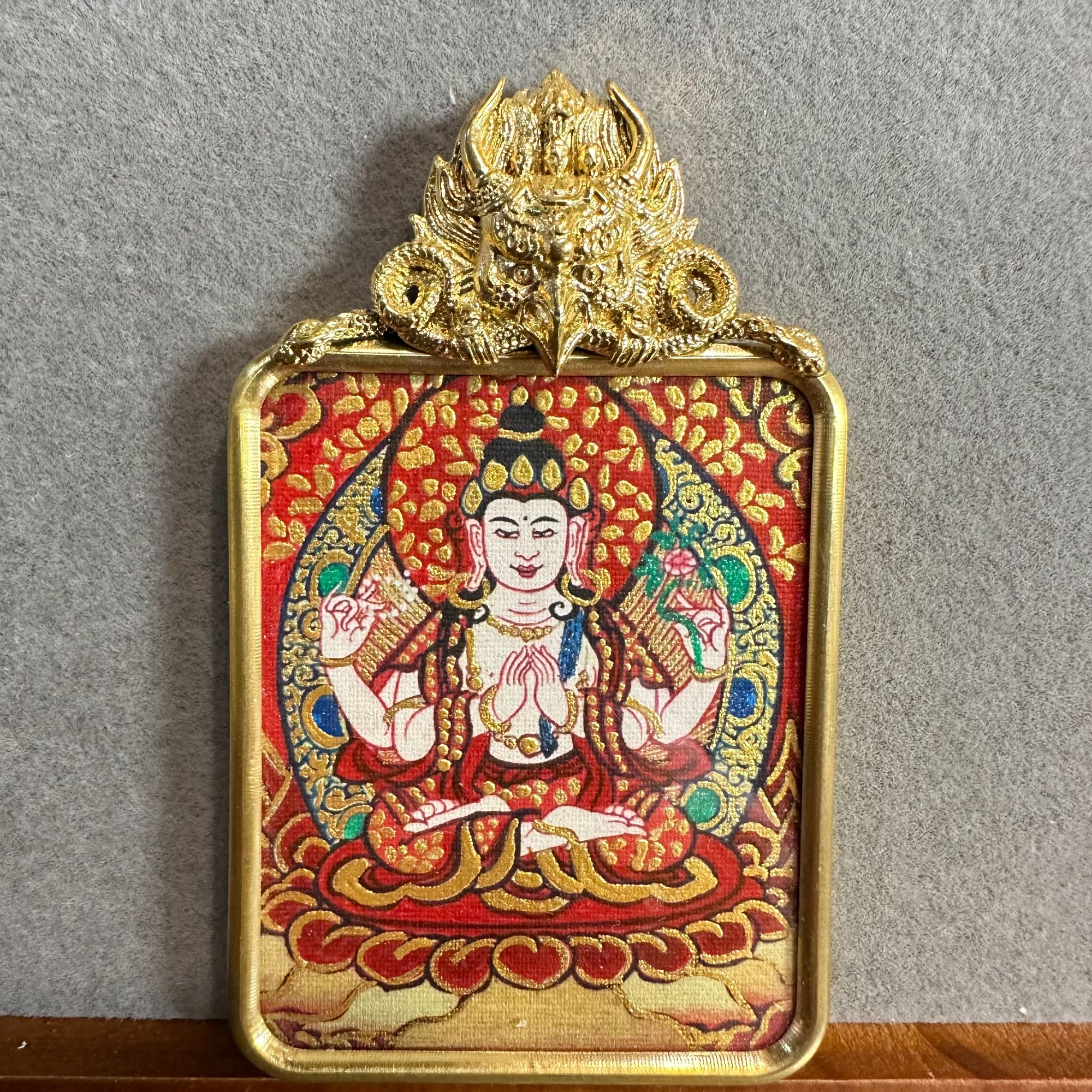 钛钢吊坠 鼠-四臂-唐卡 吊坠