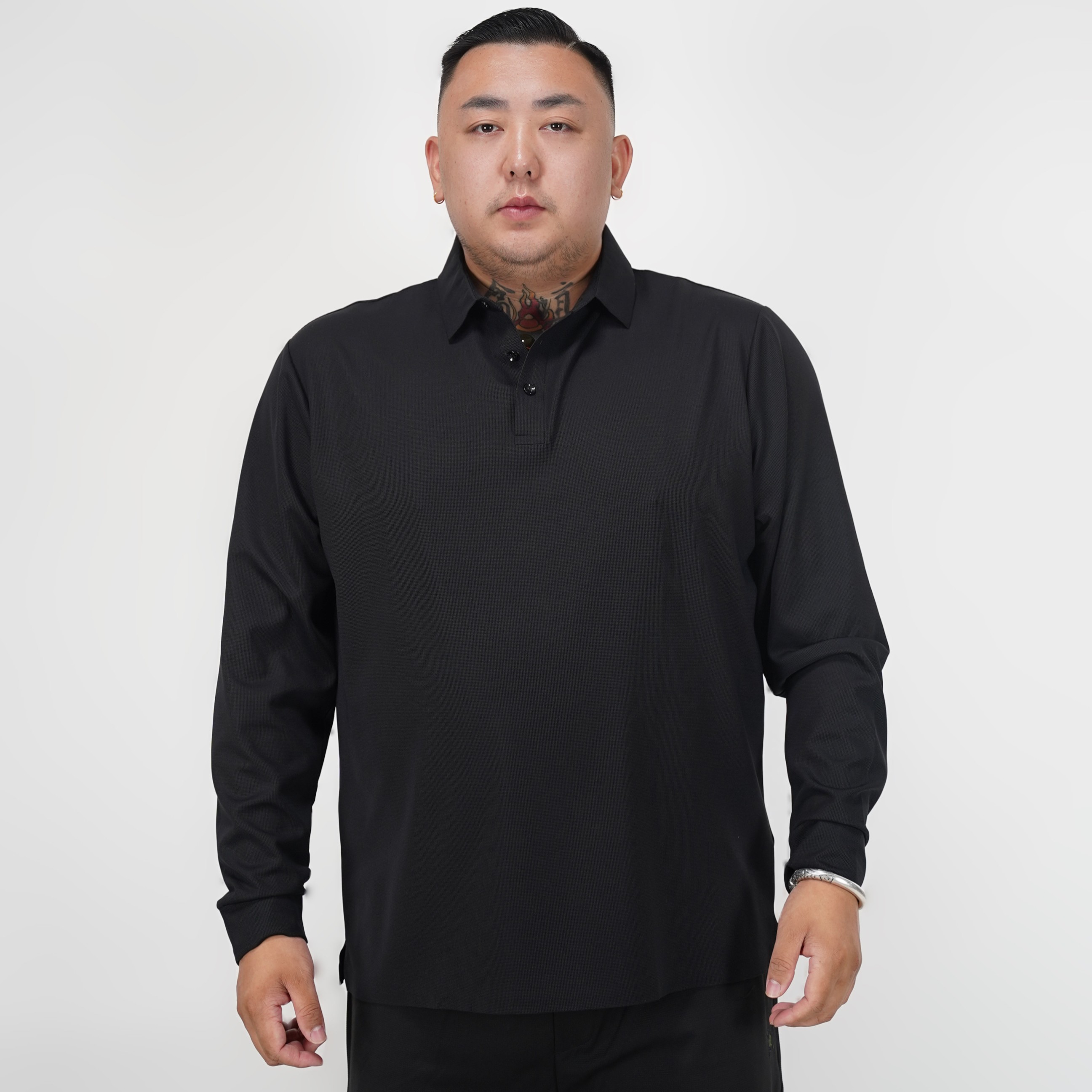 北东老舅百搭品质大码男装时尚款长袖秋冬宽松净版休闲T恤-7603