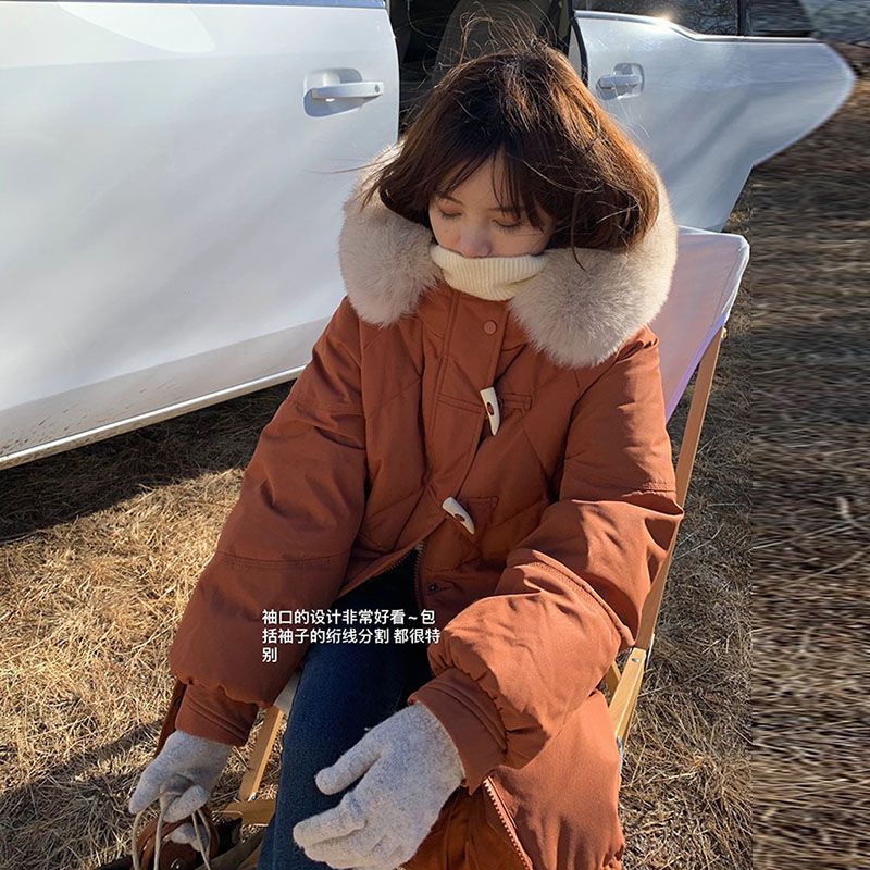 2023新款羽绒服女中长款过膝韩版宽松加厚保暖冬季大毛领连帽外套
