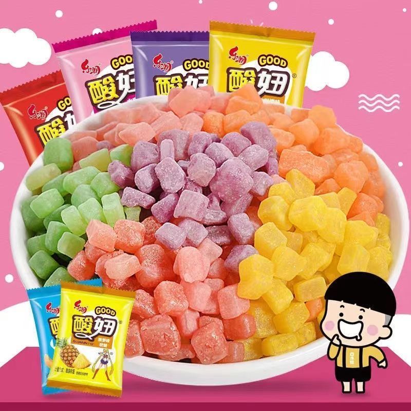 乐潮酸妞糖高颜值水果糖多味糖果8090怀旧小零食休闲零食