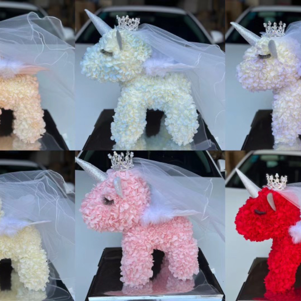 节礼七夕创意花布礼物独角兽批发永生情人艺永生独角花独角绣球独