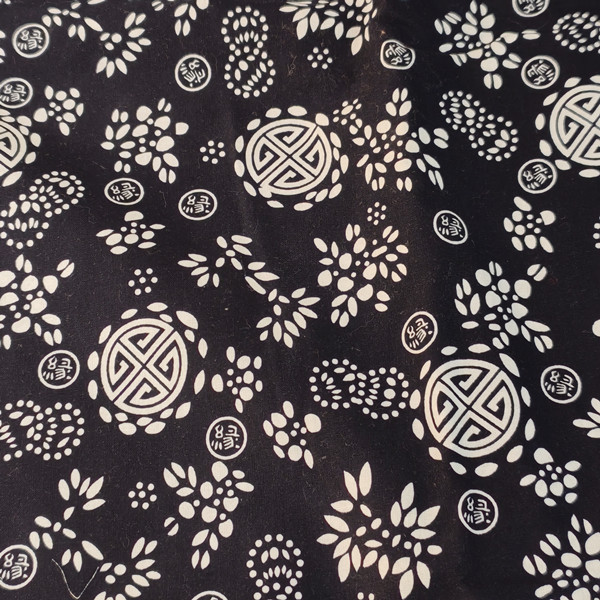 活性印染平纹蓝色福字布料 桌布布料 服装布料