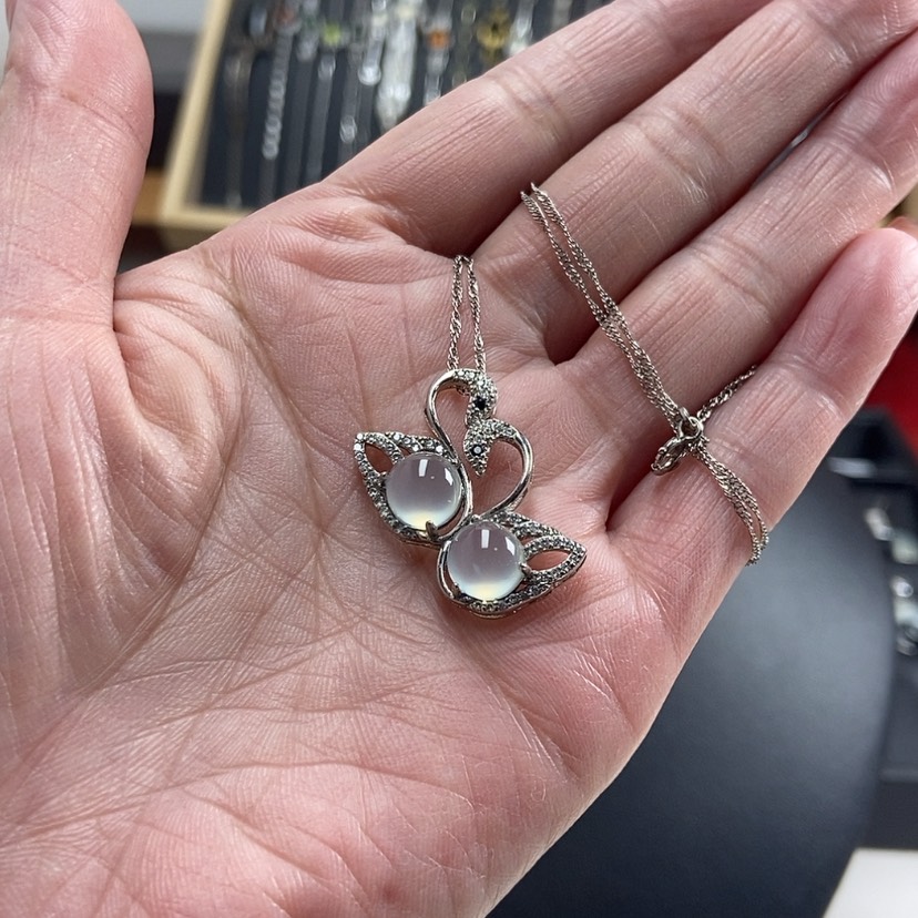【闪购商品】岫玉吊坠(赠链)银S925镶嵌桑*.
