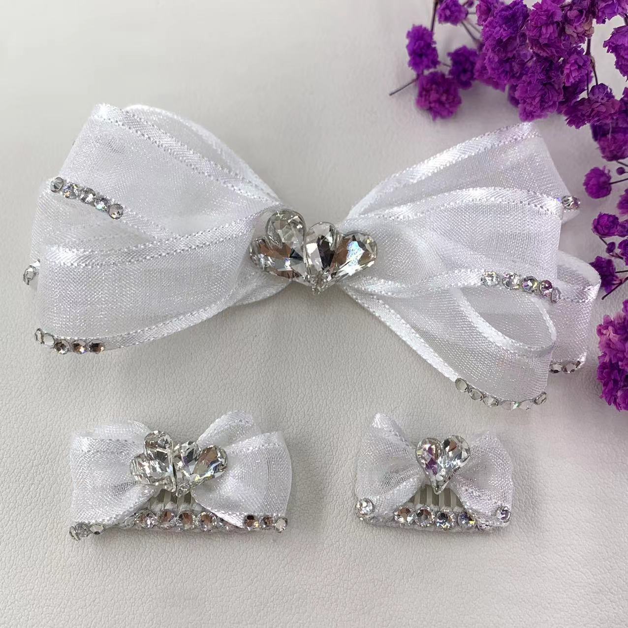 原创制作宠物发夹 白月光系列bb夹青蛙夹 马尔济斯约克夏发夹