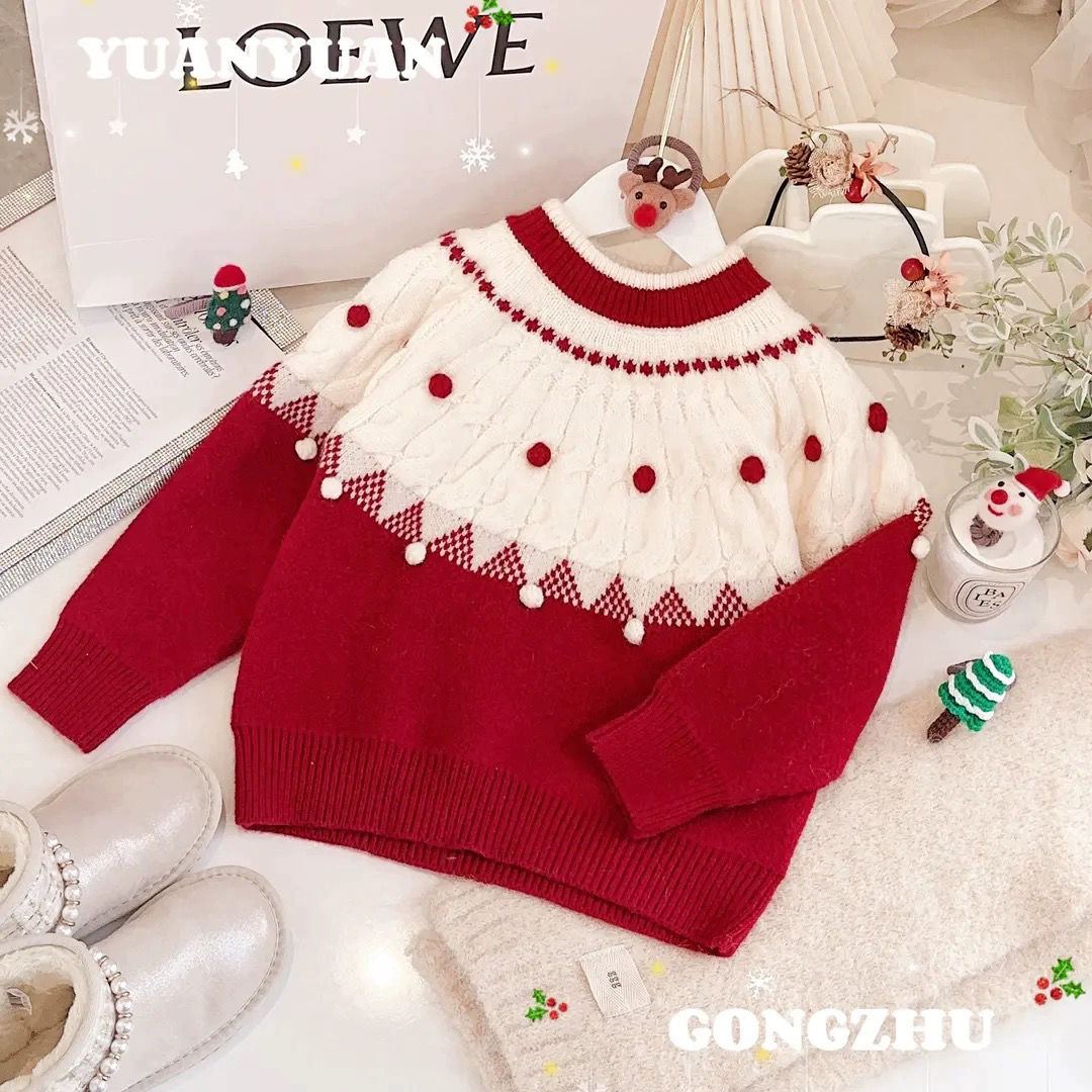 女童毛衣冬加厚2023新款洋气男童帅气巨厚打底衫保暖衣中大童针织