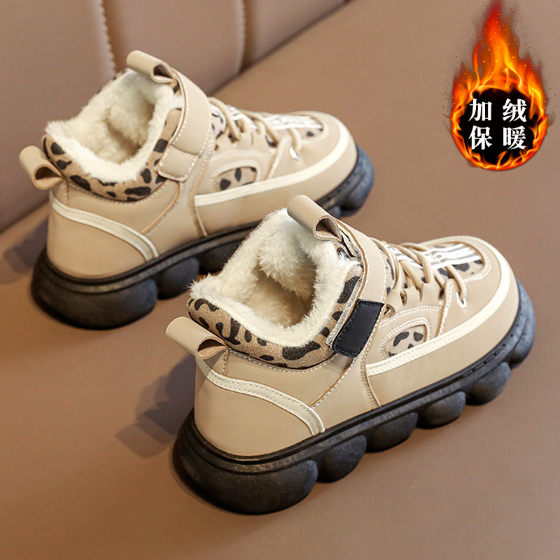 乔丹儿童棉鞋男童冬季新款男孩运动雪地靴加绒加厚中大童高帮冬靴