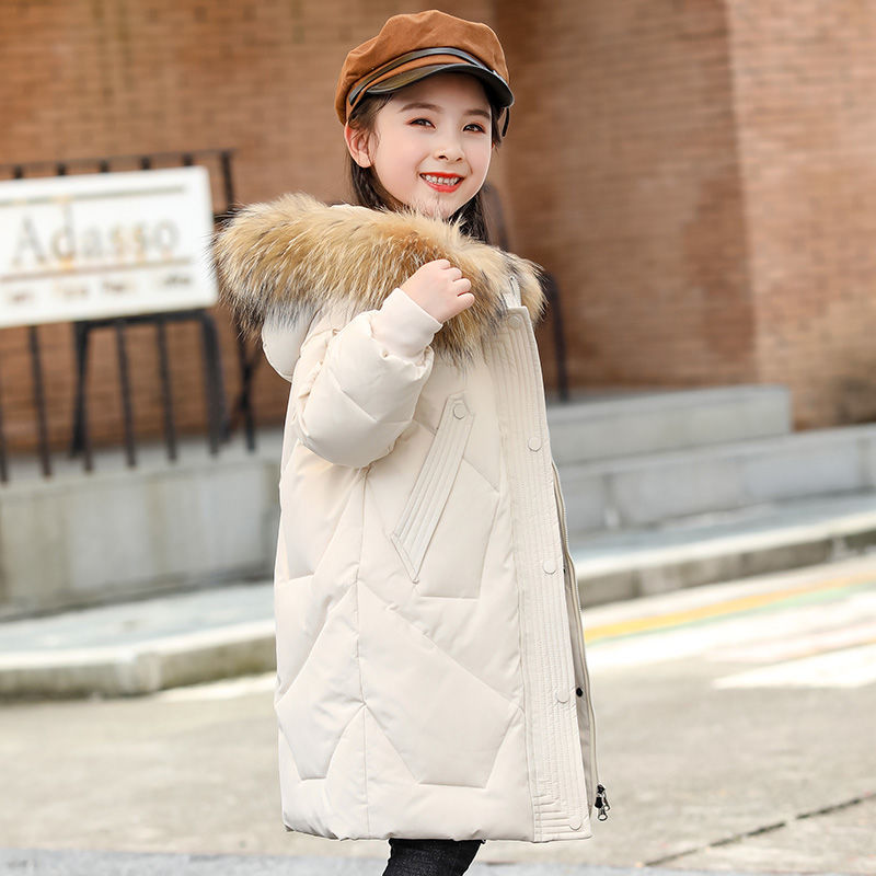 波司澄反季儿童羽绒服中长款2023新款爆款女童加厚白鸭绒中大童冬
