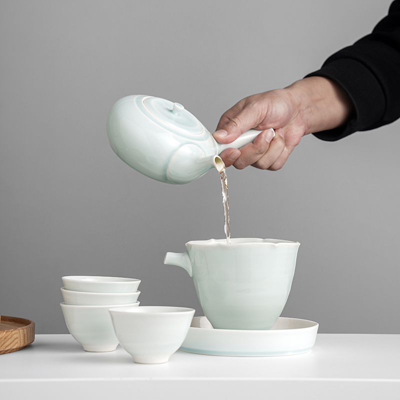 波佐见进口青磁一服茶器套装家用简约现代陶瓷功夫茶具围炉煮茶