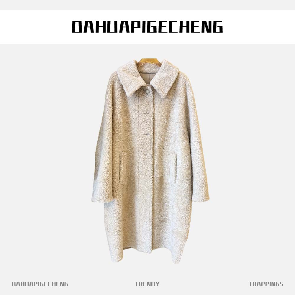 羊羔毛冬季新款立领皮毛一体外套女短款羊毛加厚款款号24121-1