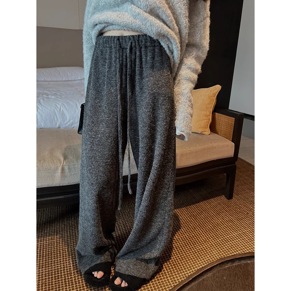 VUMP 奶酥起司绒绒新面料羊毛混纺宽松显瘦慵懒大长腿裤女秋冬季