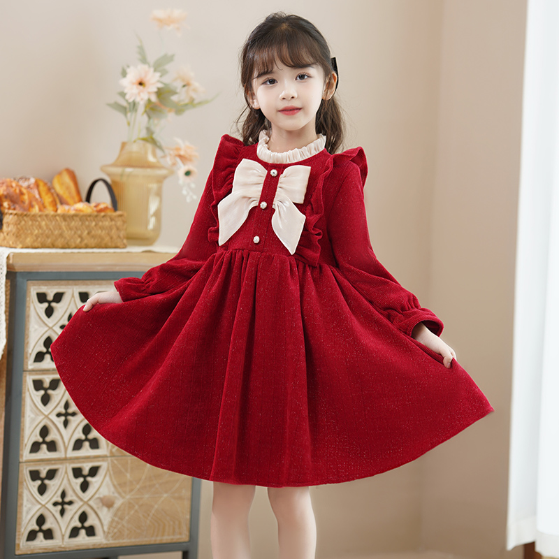 【礼品勿拍】秋冬季儿童冬装女童2023新款连衣裙新年裙子