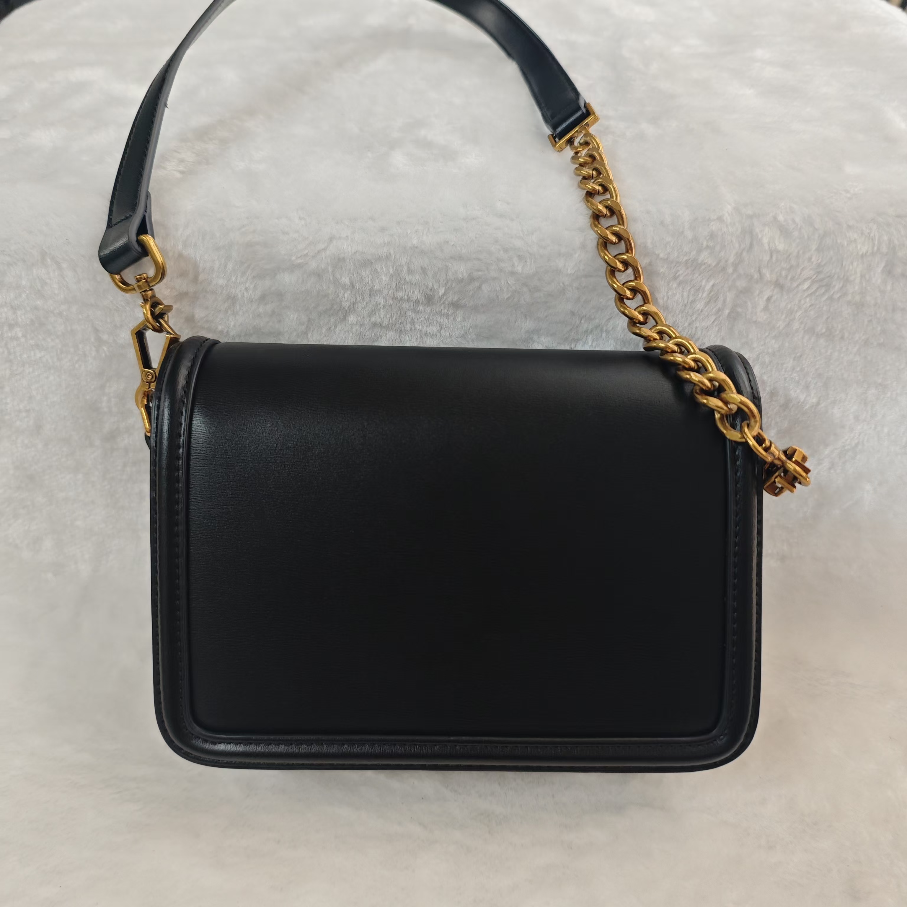 【黑金豆腐包】复古翻盖链条小方包