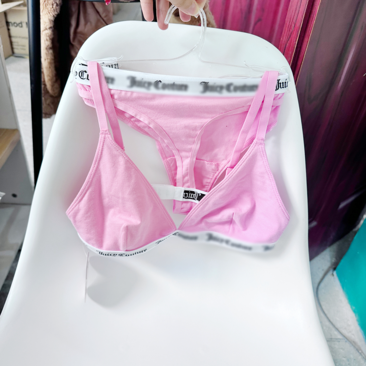 女士时尚三角杯棉性感美背休闲运动法式内衣文胸纯色沙滩