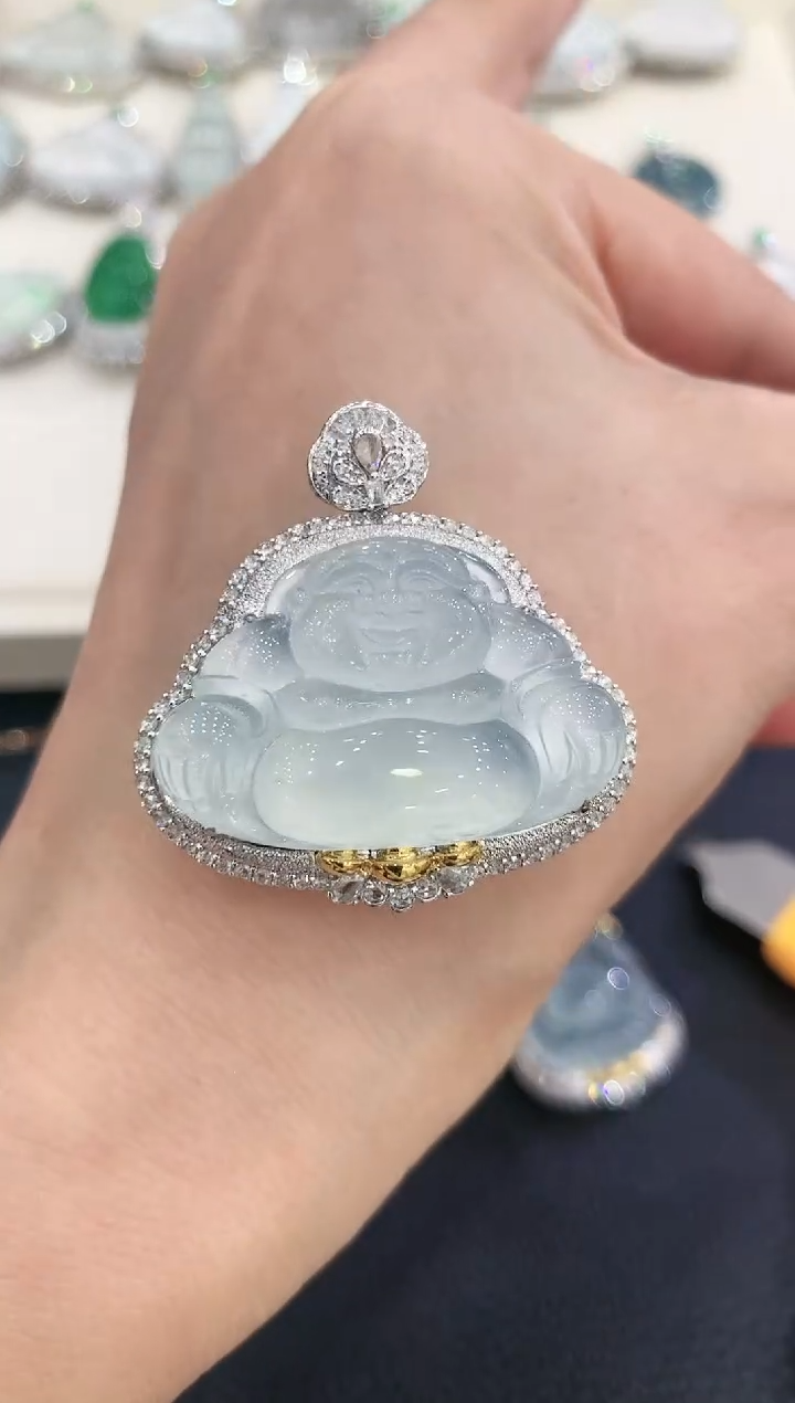 【闪购商品】翡翠吊坠(不含链)18K金镶嵌b162