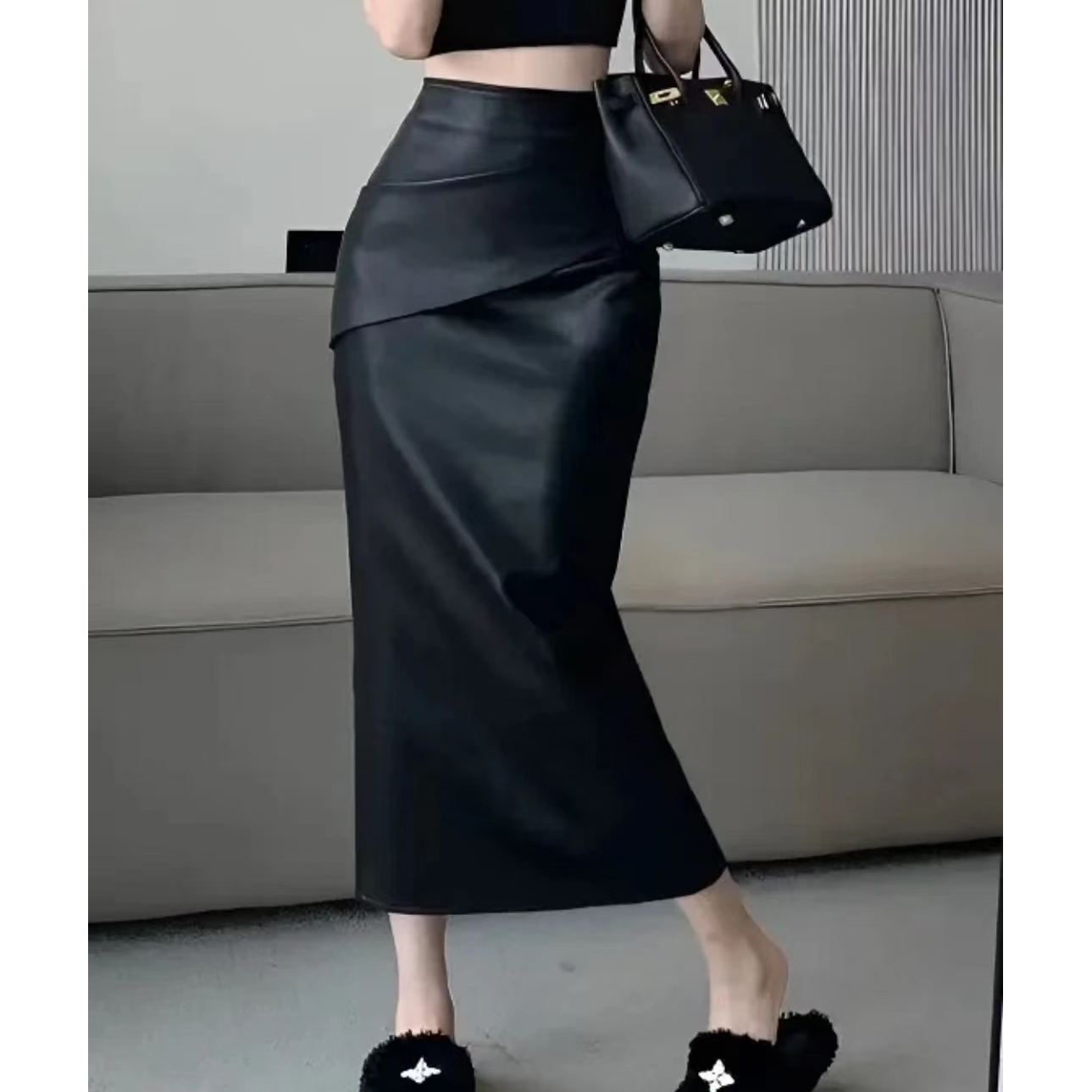 【慧慧专属】新款显瘦半身裙女秋季设计感高腰a字裙后开叉包臀裙