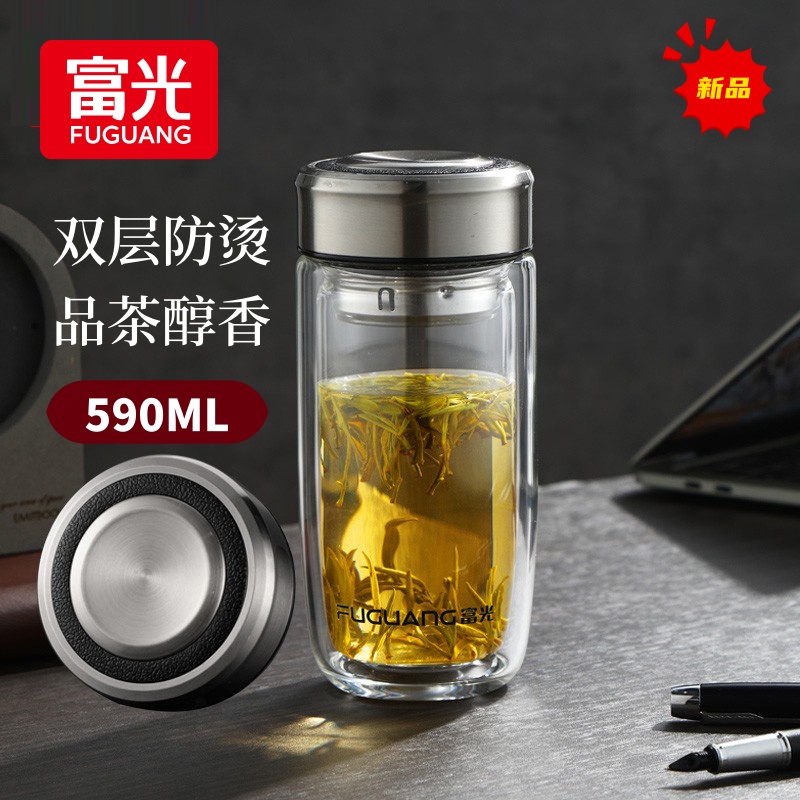 富光爆款大容量玻璃杯男士泡茶专用杯子高档茶水分离车载水杯茶杯