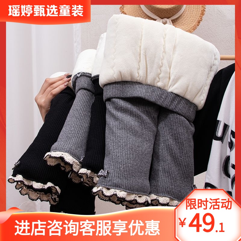 加绒加厚打底裤女宝宝韩版冬装一条过冬外穿棉裤子婴儿保暖裤A35