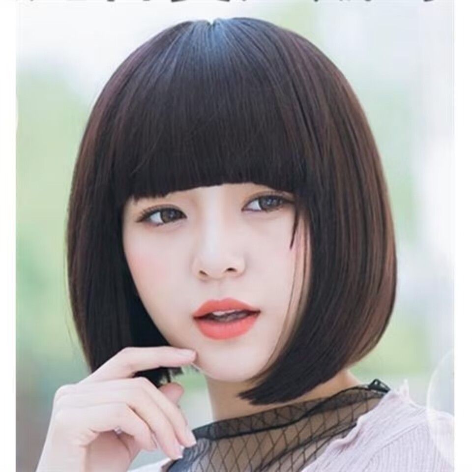 假发女短发bobo波波头假发套韩国齐刘海短直发自然逼真内扣修脸型