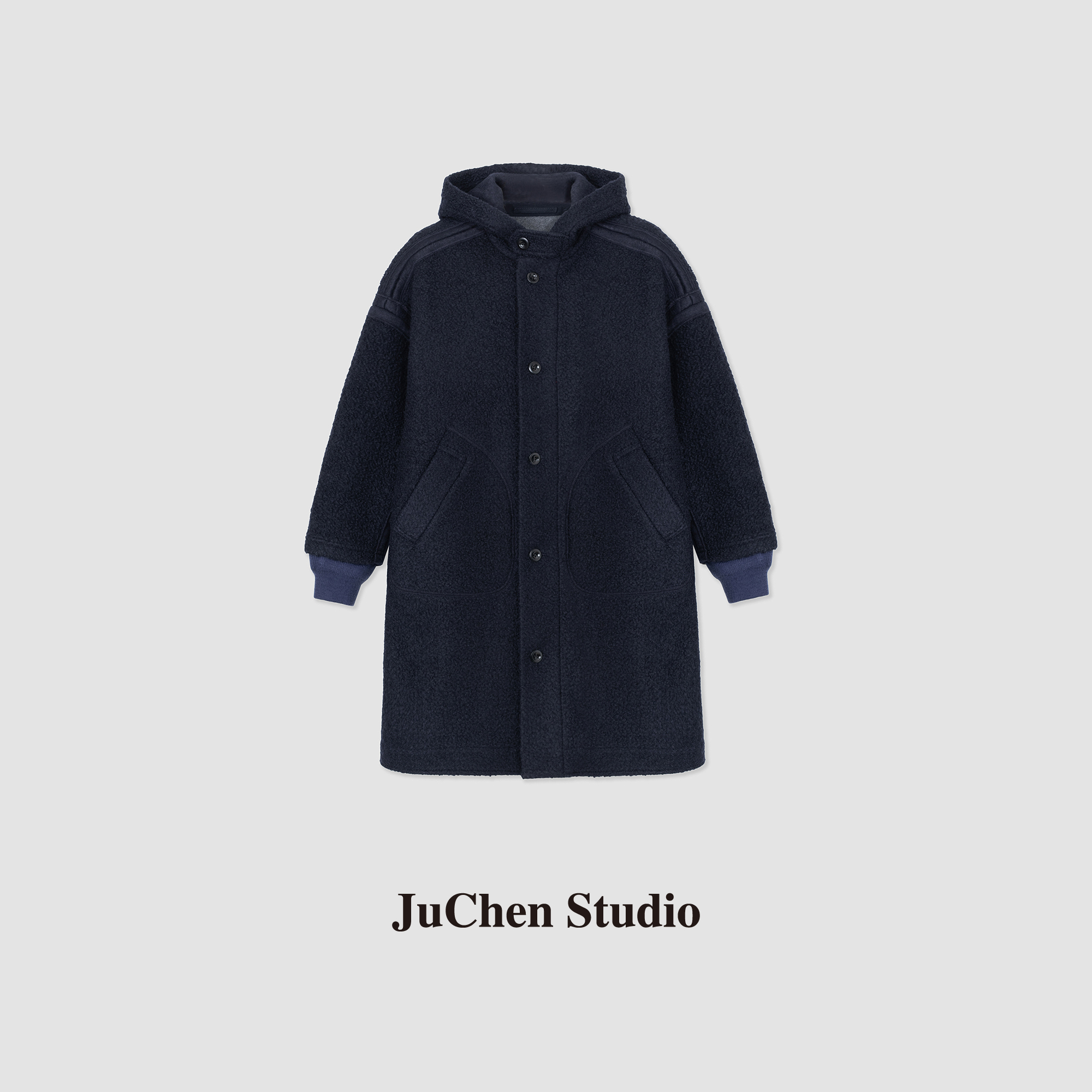 扎实保暖强缩颗粒感羊毛廓形宽松大衣外套FW202300204-16