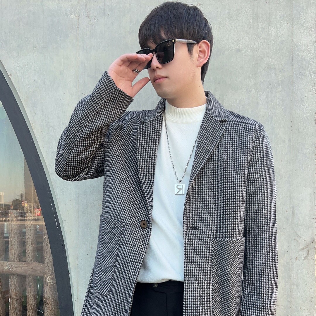 轻奢高级感65%羊毛中长款毛呢大衣男士冬季韩系羊绒双面呢子西服