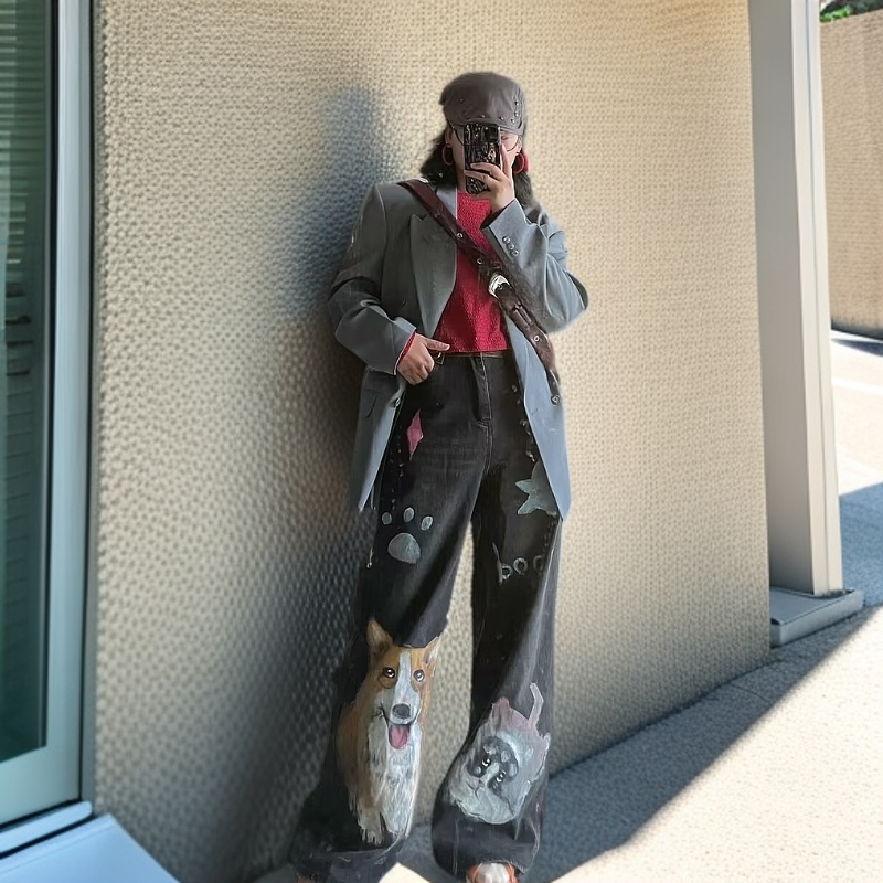 【LELE原创手绘涂鸦】潮牌设计牛仔裤（手工彩绘偶有微瑕介意慎拍 ）