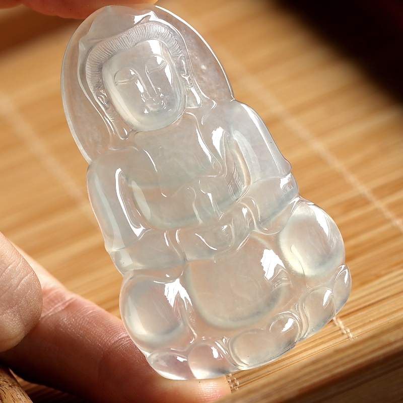 石之富珠宝缅甸天然玉石翡翠a货观音吊坠