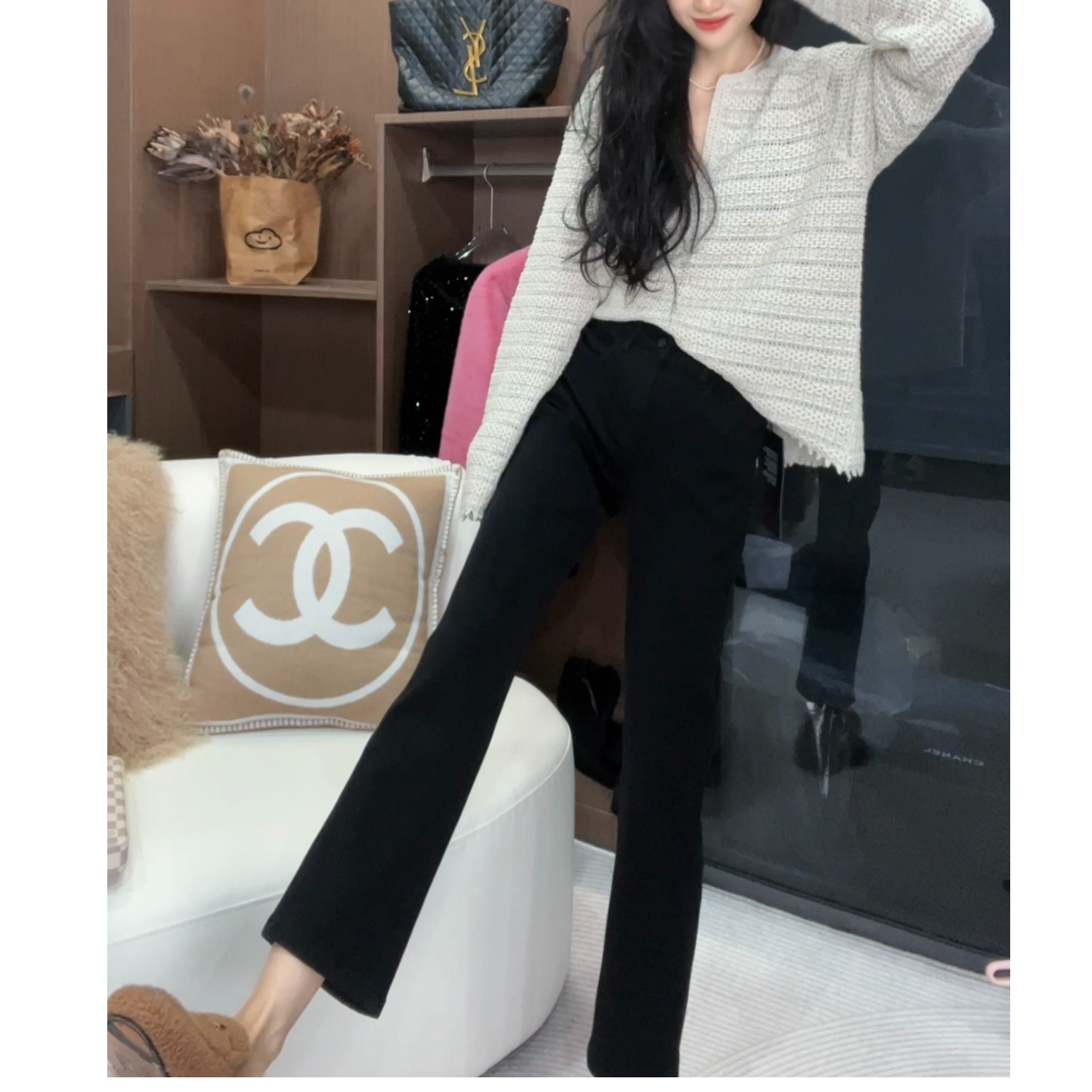 【九分烟管显瘦牛仔裤新款】春秋直筒显瘦时尚气质修身小黑裤女