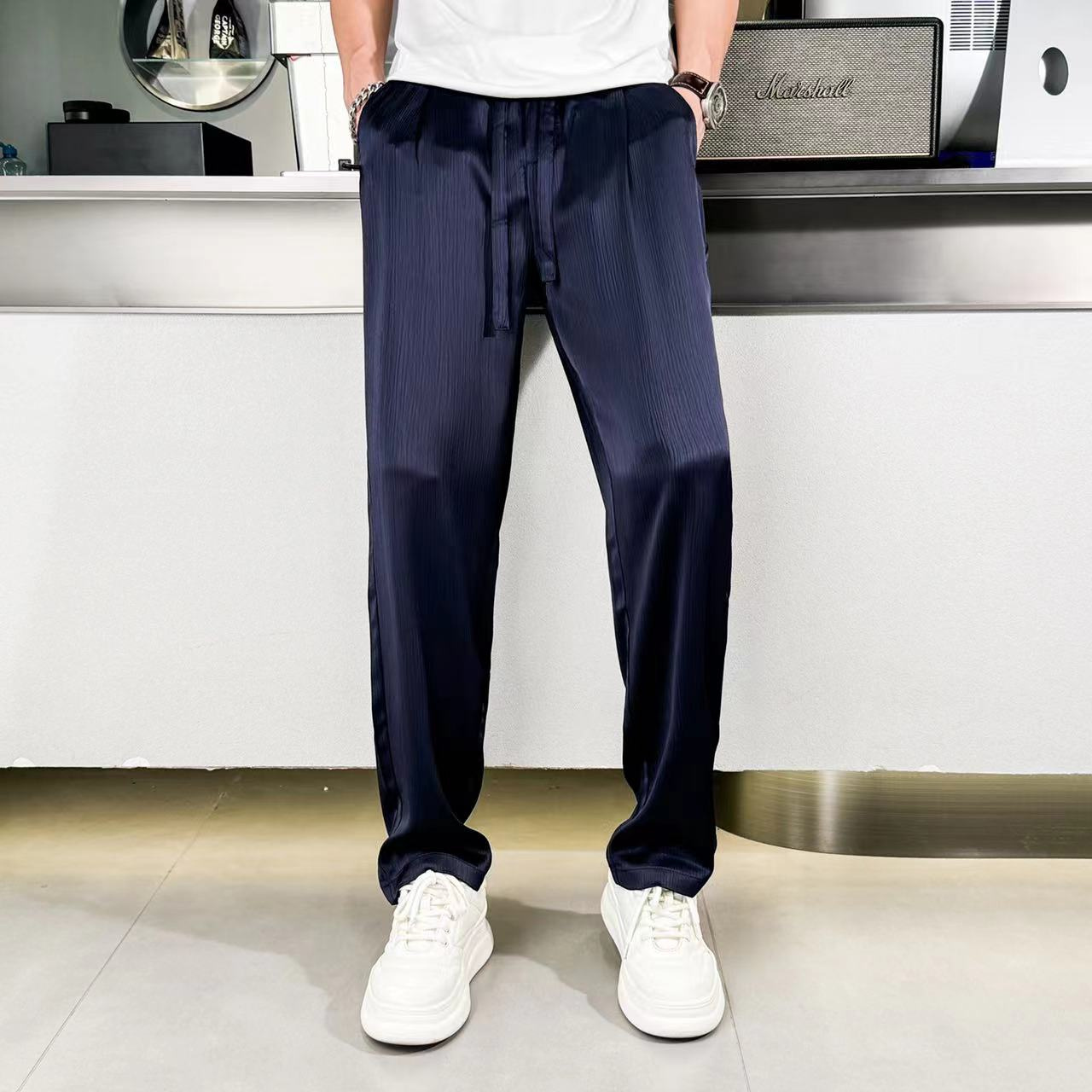 男士春季百搭个性刺绣印花休闲裤001-100