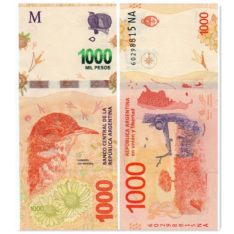 美洲 2017年版阿根廷1000比索纸币外国钱币 全新保真外国钱币收藏