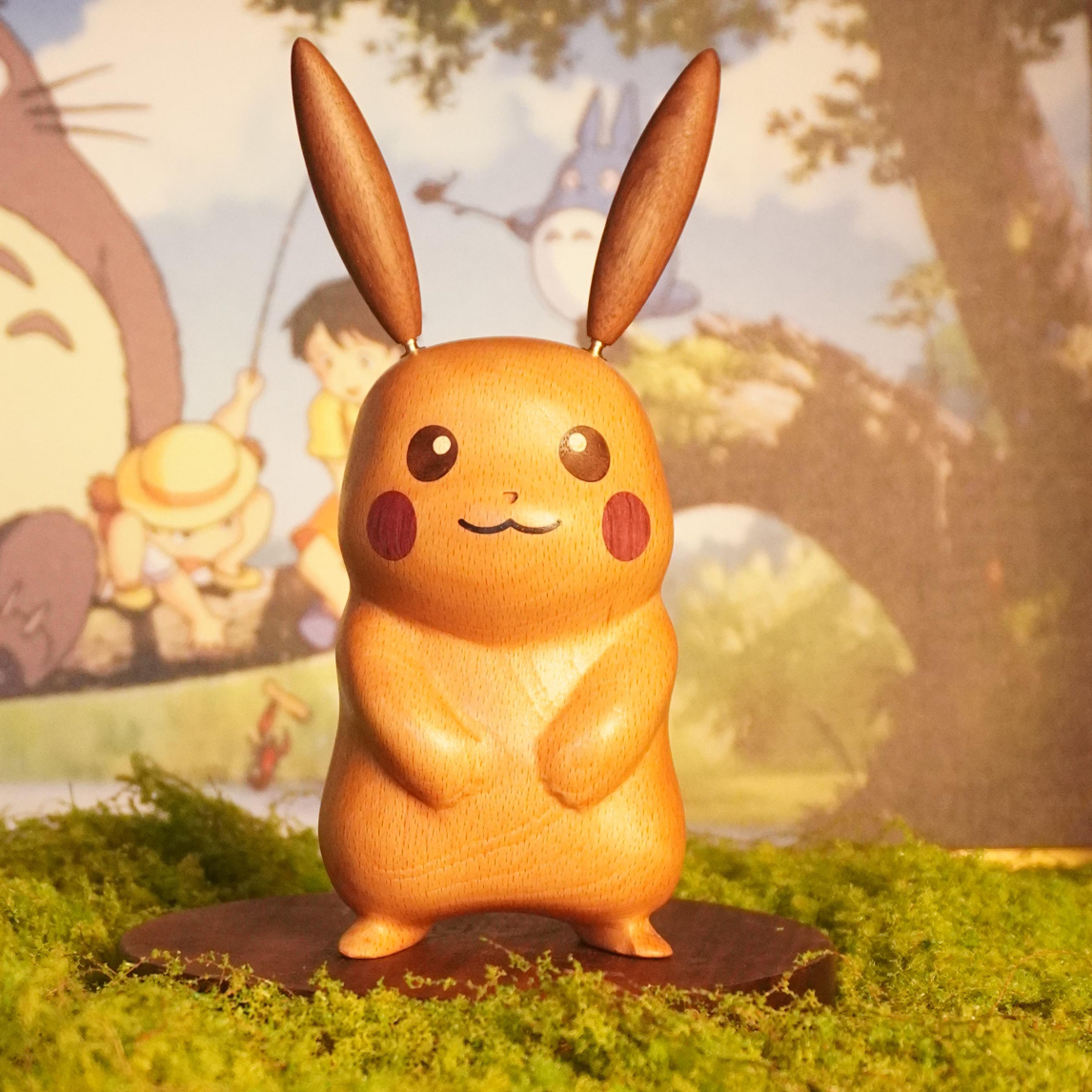 丘丘镶嵌木雕摆件卡通可爱