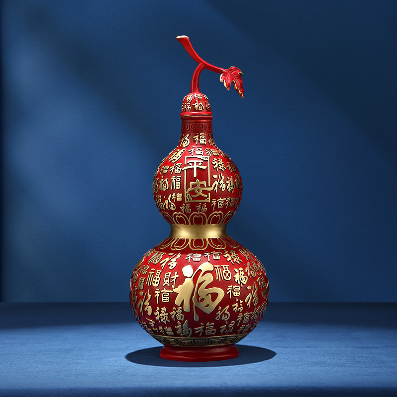 彩铜葫芦摆件开盖百福葫芦空心铜葫芦福禄吉祥客厅家居玄关装饰